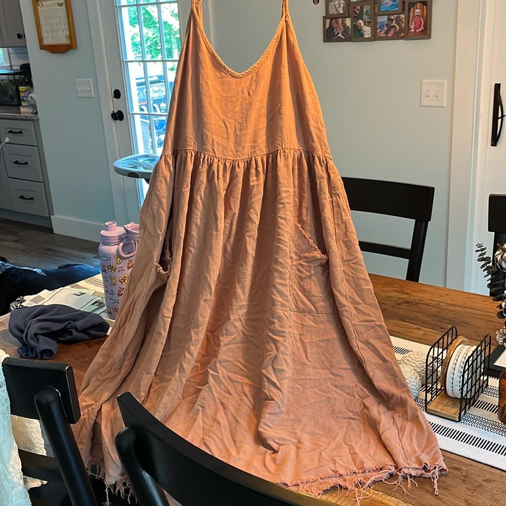 Midi size light brown dress never worn, P.CILL brand